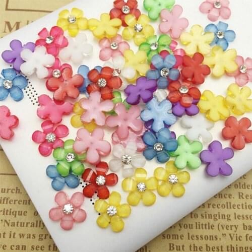 20pcs /set Resin Flowers Flatback Scrapbooking For Phone Wedding Decoration Resin Crafts 10mm