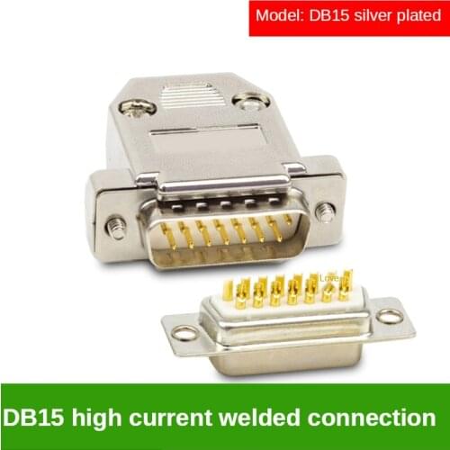 Db15 Male and Female Connector 15-pin Parallel Serial Plug DB15 Welding Plug Plating Silver Shell computer components