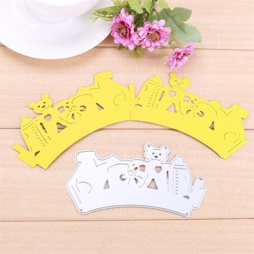 Baby Bear With Milk Bottle Border Metal Cutting Dies Stencils Joinable Compassable Border Die Cuts For Card Making New 2019