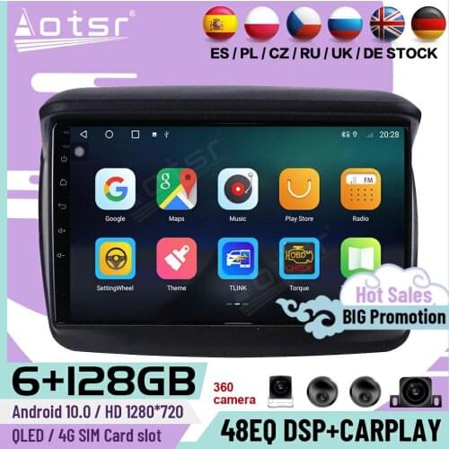 128G Carplay Android Player For Mitsubishi PAJERO Sport 2008 2009 2010 2011 2012 2013 2014 2015 2016 GPS Navi Receiver Head Unit