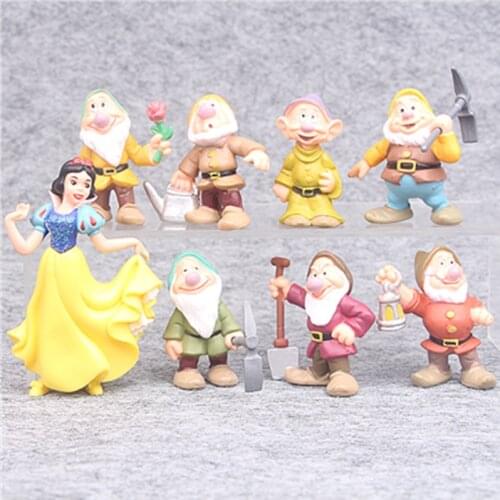 Disney Toys 8pcs/Set 5-10cm Seven Dwarfs And Princess Snow White Pvc Action Figure Doll Cake Toy Landscape Decor Birthday Gifts