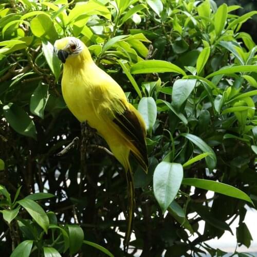 6 Pcs Artificial Flocking Parrot Fake Birds Statue - Funny Sculpture Ornaments Décor - Indoor Outdoor Yard Art Figurines