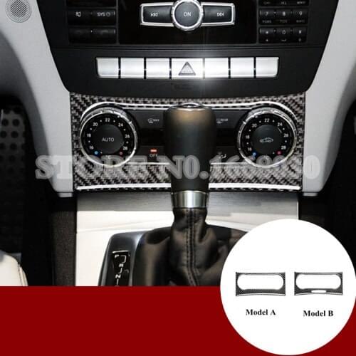 Carbon Fiber Air Condition Button Frame Cover For Benz C Class W204 S204 2010-2013 1pcs Car accesories interior Car Trim