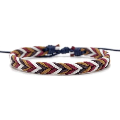 24 Style Handmade Brown Woven Rope Bracelet Women Men Adjustable String Charm Bracelet Homme Jewely
