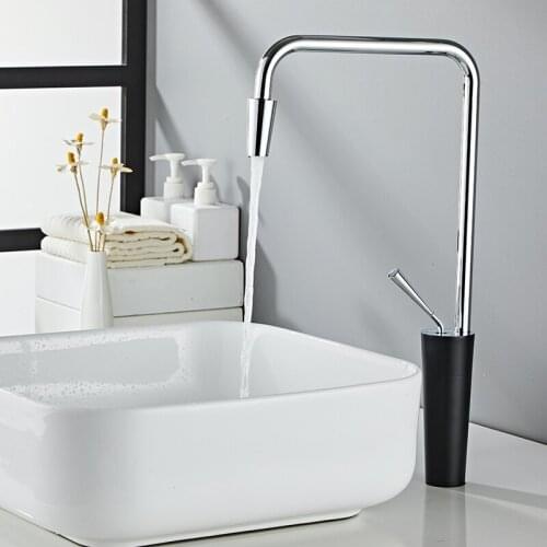 Basin Faucet Black Bathroom Faucet Single handle Basin Mixer Tap Hot and Cold Water Faucet Brass Sink Water Crane New Arrivals