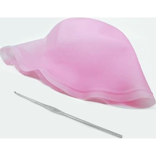 Reusable Silicone Coloring Highlighting Dye Cap Hat Hot Selling Safety Breathable Hook Women Styling Tool DIY Hair Dyeing Tool