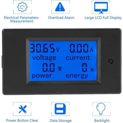 Multimeter Ammeter Voltmeter DC 6.5-100V 0-100A LCD Display Digital Current Voltage Power Energy Meter 50A Current Shunt
