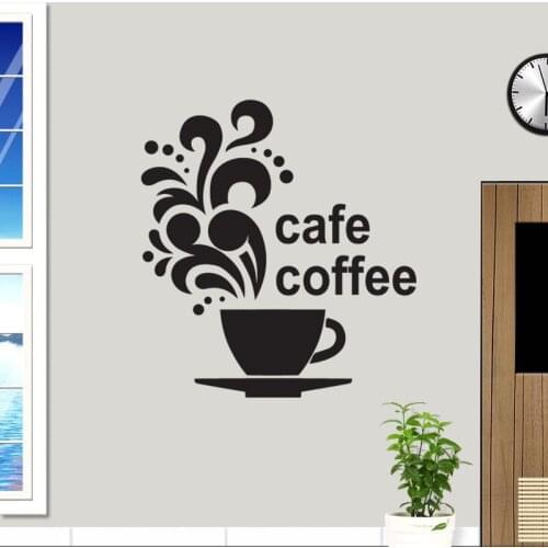 Coffee Shop Sticker Bean Milk tea Decal Cafe Cup Vinyl Art Wall Decals Decor Mural Decoration Break Coffee Glass Decals CA1007