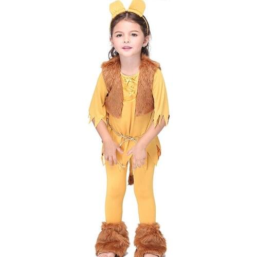 New Baby Girl Clothing Set Milk Silk Lion King Animal Cosplay Clothing Set Costume Party Cartoon Stage Play Clothes