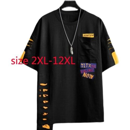 New Arrival Fashion Super Large Short Sleeve Men Casual O-neck Print Knitted Summer Men T Shirt Plus Size 3XL-7XL8XL9XL10XL12XL