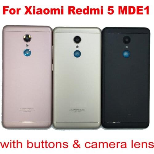 Original Battery Back Cover Case Housing For Xiaomi Redmi 5 MDE1 phone with power volume buttons & camera lens +Sim Card Slot