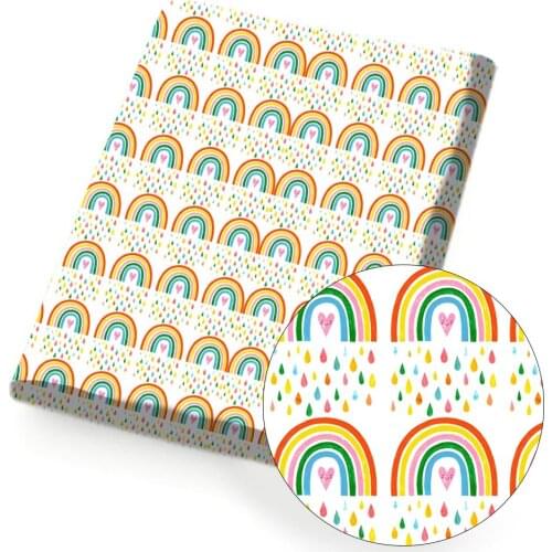 Rainbow Polyester Cotton Fabric Printed Cloth Sheets Home Textile Patchwork Handmade Masks DIY Clothes Supplies 45*145cm 1pc