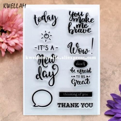 Today ITS A new day THANK YOU Scrapbook DIY photo cards rubber stamp clear stamp transparent stamp 10x15cm KW7121401