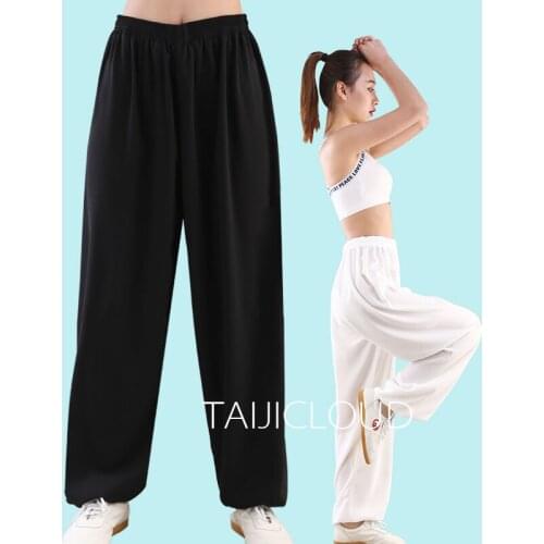 Spring and Autumn Cotton and Silk Tai Chi Pants Practicing Kung Fu Martial Arts Tai Chi Clothing Morning Exercise Home Lantern