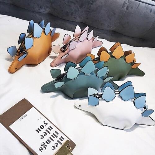 Cartoon Dinosaur Shape Shoulder Bag PU Leather Women Handbag Cute Ladies Shopping Phone Holder Coin Purse Creative Design