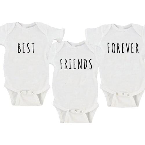 Triplet Bodysuits Best Friends Forever Bodysuit Best Friends Forever Jumpsuits 3 Bodysuits Baby Shower Gifts