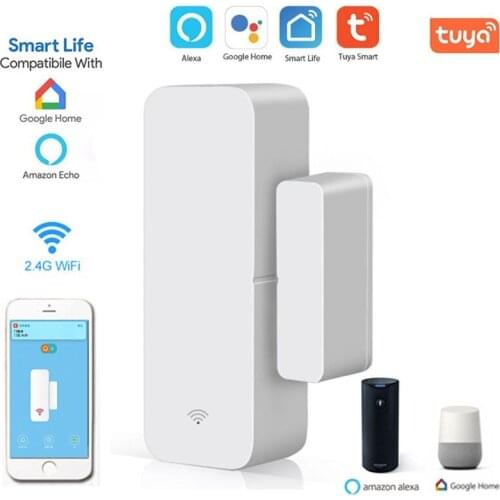 Tuya APP Door Window Wireless Detector Security Sensor WiFi Burglar Alarm with Magnetic Sensor support alexa google home