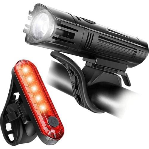 380 Lumen Bike Lights Front And Back Set For Night Riding USB Rechargeable Bike Light Set Waterproof LED Safety Flashlight