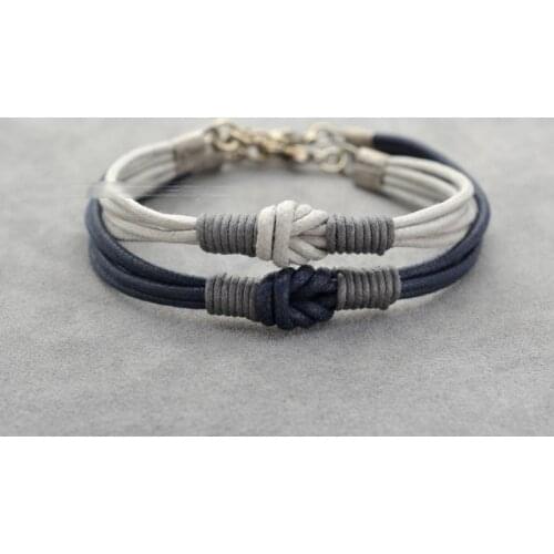 Couples Bracelet Love Knot Long distance Bracelet Set Her His Simple Everyday Matching bracelets