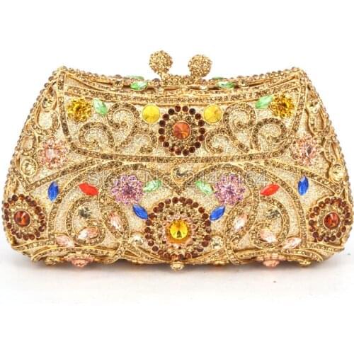 Stylish Heart pattern Wedding Bridesmaid Sparkly Crystal Clutch Blue Evening Party Purse Women Soiree Pochette Banquet Bag 88218