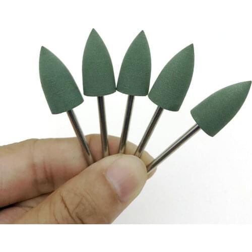 10 PCS Dental Silicone Rubber Resin Base Hidden Denture Polishing Burs Polisher