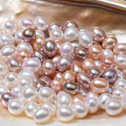 3A pink /purple/white colour loose pearl 5x7mm-10x15mm 1pcs low price rice shaped freshwater pearl