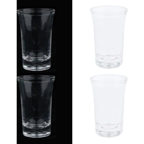 4 Pcs Clear Acrylic Heavy Base Shot Glasses Cups, Not Easily Broken, 35ml