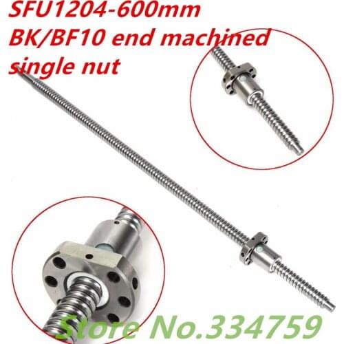 Free Shipping SFU1204 600mm Ball Screw and Single SFU1204 Ball Nut BK/BF10 end machined CNC parts