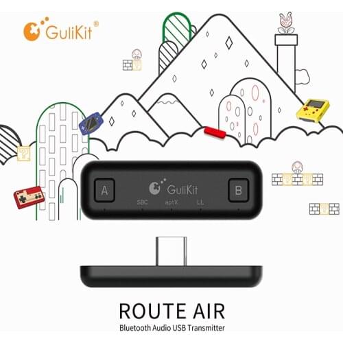 GuliKit NS07 USB-C Route Air Bluetooth Wireless Audio Adapter or Type-C Transmitter for the Nintendo Switch Switch Lite PS4 PC