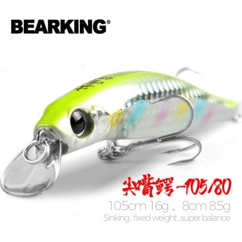 BEARKING 10.5cm 16g 8cm 8.5g Hot fishing gear shone sinking lures minnow crank fixed weight system wobbler bait isca artificial