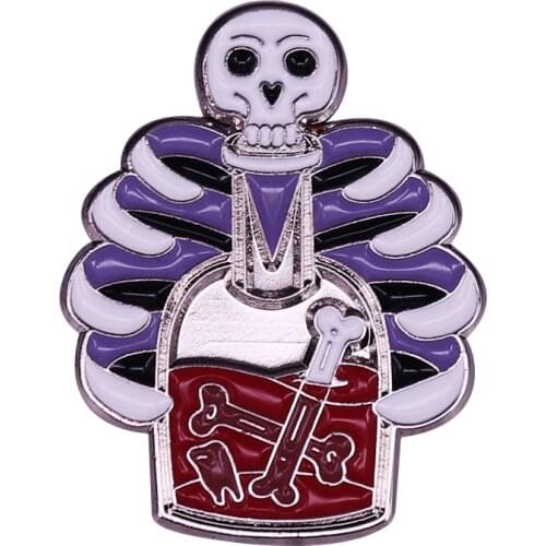 Skull Poison Bottle Brooch Need a magic potion this Halloween