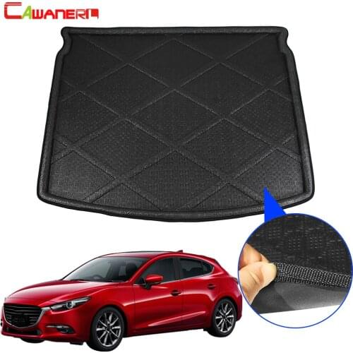 Cawanerl Car Trunk Mat Floor Tray Boot Liner Rear Cargo Carpet Luggage Kick Mud Pad For Mazda 3 Axela Hatchback 2014-2018