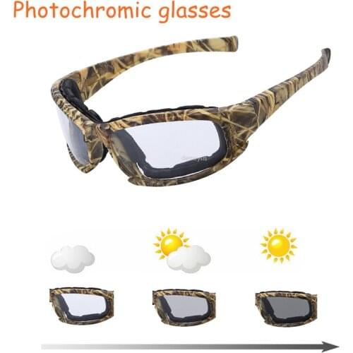 Photochromic Polarized Tactical Glasses UV400 Fishing Hiking Sunglasses Military Airsoft Shooting Glasses Tactical Goggles