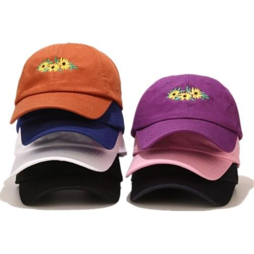LDSLYJR 2021 Cotton three flowers embroidery Casquette Baseball Cap Adjustable Snapback Hats for men and women 120