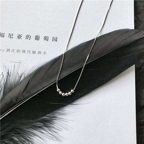 Hot Simple Generous Chic Clavicle Chain Necklace 925 Sterling Silver Beads Necklace For Women Gift S-N271