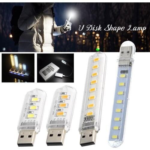 Mini USB LED Table Lamp Portable Reading Desk Light 3 8 Leds Book Night lights Flashlight For Camping Power Bank Notebook