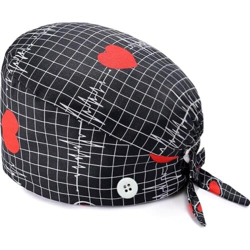 NEW 2021 Unisex cotton printing scrub hats adjustable Scrubs caps beauty salon frosted cap lab working hat gorro cirujano mujer