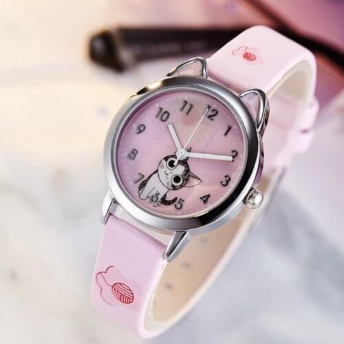 New Arrival Quartz Children Digital Cute Cat Kids Sports Girl Kids Watch Student Clock Wristwatch Relojes Montres Kol Saati