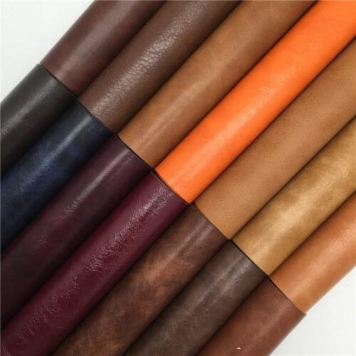 Onefly Wholesales Dropshipping Leather Supplier Vintage Waxy Synthetic Faux leather Fabric Sheets Felt Backing For Bow DIY FZ131