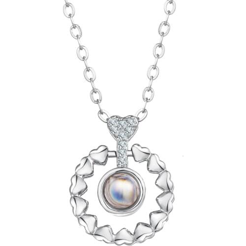 Bettyue Letter Necklace 100 languages I love you Projection Pendant Jewelry Necklace For Women Lovely Memory Wedding Gift