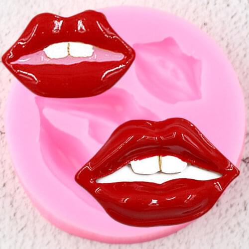 Sexy Lips Silicone Mold Cupcake Topper Fondant Molds DIY Wedding Cake Decorating Tools Candy Clay Chocolate Gumpaste Mould
