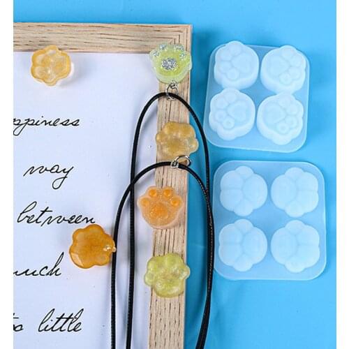 Cat Paw Silicone Mold Dog Paw Mold Animal Clear Mold For UV Resin DIY Jewelry Resin Mold Tools