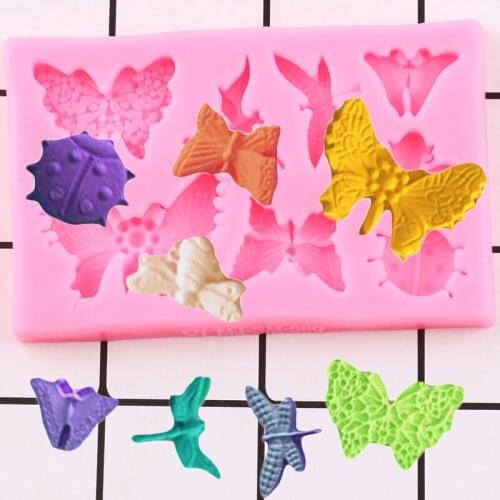 Butterfly Dragonfly Insect Silicone Mold Polymer Clay Candy Molds Cupcake Topper Fondant Cake Decorating Tools Chocolate Mould