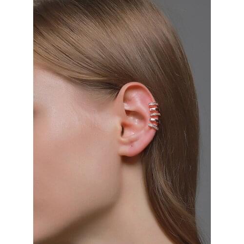 Rhinestone Fake Piercing Ear Cuff for Women Girls Geometric Ear Cuffs Clips on Earrings Earcuffs Ear Cartilage Clip Jewelry