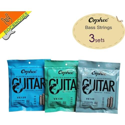 3sets Orphee Bass guitar strings Hexagonal steel nickel alloy wire Electric Bass strings strong durability deep timbre