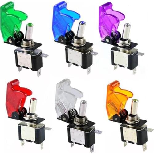 LED ON/OFF Toggle Switch Control Car 12V 20A High-quality Illuminated Aircraft Missile Cover Auto Replacement Parts