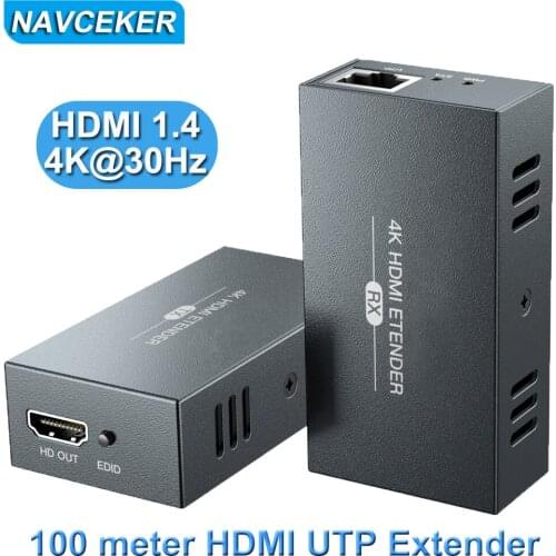 Navceker HDMI Extender Loop Out 4K 1080P HDMI Extender 50m No Loss RJ45 to HDMI Extender Transmitter Receiver over Cat5e/Cat6