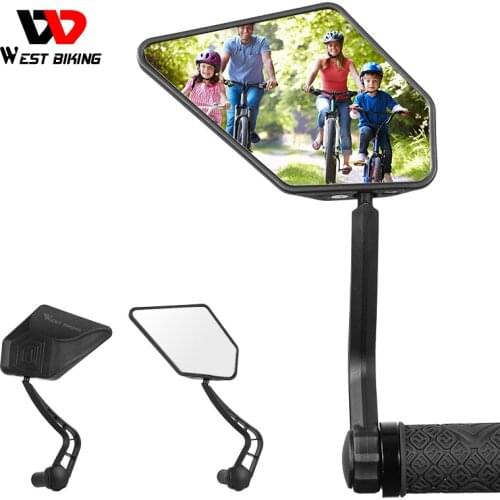 WEST BIKING Bicycle Rear View Mirror HD Handlebar Reflector Wide Angle 360 Degree Rotate Cycling Mirror MTB Bike Accessories