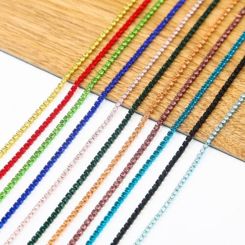 2/2.4/2.8mm Width 1 yard/bag Colorful Color Diamond Claw Chain For DIY Handmade Jewelry Clothing Sewing Accessories