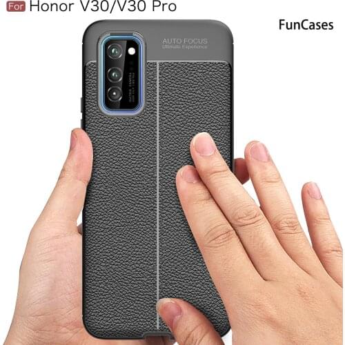 Cool Lychee Pattern Protector Case For Huawei Honor V30 Pattern Cases sFor Telephone Huawei capinha Honor Play 4 Pro Telefoon